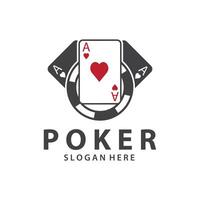 pôquer cartão logotipo jogos de azar jogos Projeto simples símbolo modelo Projeto vetor