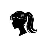 cabelo estilo mulher silhueta ilustração vetor