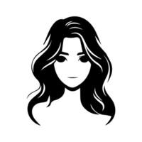 cabelo estilo mulher silhueta ilustração vetor