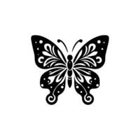 borboletas grampo arte coleção. mão desenhado Projeto elementos para cumprimento cartões, cartazes, logotipo, Tag, rótulos, página de recados, Casamento convites. monocromático borboletas vetor