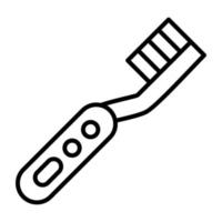ícone da linha de escova de dentes elétrica vetor