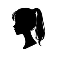 cabelo estilo mulher silhueta ilustração vetor