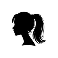 cabelo estilo mulher silhueta ilustração vetor