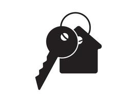 chave ícone para casa representação, isolado contra uma branco fundo. isto simples símbolo evoca uma sentido do calor e segurança, incorporando a conceito do lar. vetor