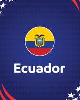 Equador bandeira americano futebol EUA 2024 abstrato Projeto logotipo símbolo americano futebol final ilustração vetor