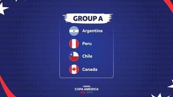 copa América EUA 2024 grupos uma com oficial logotipo símbolo Projeto americano futebol final ilustração vetor