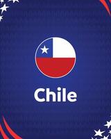 Chile bandeira americano futebol EUA 2024 abstrato Projeto logotipo símbolo americano futebol final ilustração vetor