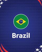 Brasil bandeira americano futebol EUA 2024 abstrato Projeto logotipo símbolo americano futebol final ilustração vetor