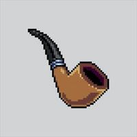 pixel arte ilustração fumar cano. pixelizada fumaça cano. fumar tubo pixelizada para a pixel arte jogos e ícone para local na rede Internet e jogo. velho escola retrô. vetor