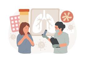 tratamento do bronquial asma isolado conceito ilustração. vetor