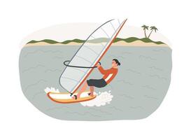 windsurf isolado conceito ilustração. vetor