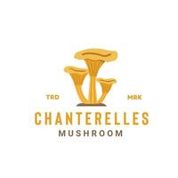 chanterelles cogumelo logotipo ilustração adequado para vegetal lojas e jardins vetor