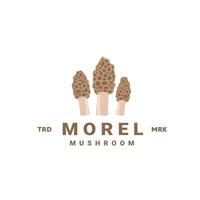 morel cogumelo logotipo ilustração adequado para vegetal lojas e jardins vetor