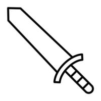 ícone de linha de brinquedo de espada vetor