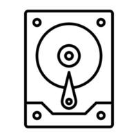 ícone de linha de disco rígido vetor