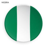 Nigéria bandeira ícone dentro moderno neomorfismo estilo. botão para Móvel inscrição ou rede. em branco fundo vetor