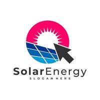toque modelo de vetor de logotipo solar, conceitos de design de logotipo de energia de painel solar criativo