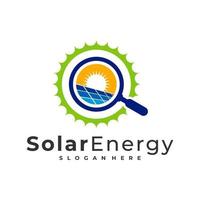 encontrar modelo de vetor de logotipo solar, conceitos de design de logotipo de energia de painel solar criativo
