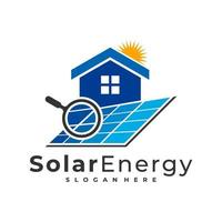 encontrar modelo de vetor de logotipo solar, conceitos de design de logotipo de energia de painel solar criativo