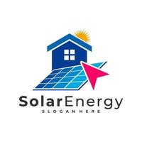 toque modelo de vetor de logotipo solar, conceitos de design de logotipo de energia de painel solar criativo