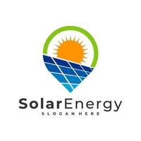 modelo de vetor de logotipo solar de ponto, conceitos de design de logotipo de energia de painel solar criativo