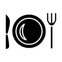 jantar conjunto ícone. azul placa, faca, garfo, talheres, mesa contexto, refeição, restaurante, jantar, cozinha, comida, utensílios, cozinha. vetor