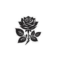 rosa silhueta ilustração. rosa logotipo, rosa Preto ícone vetor