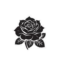 rosa silhueta ilustração. rosa logotipo, rosa Preto ícone vetor