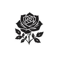 rosa silhueta ilustração. rosa logotipo, rosa Preto ícone vetor