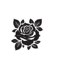 rosa silhueta ilustração. rosa logotipo, rosa Preto ícone vetor