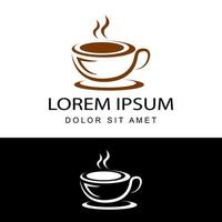 vetor de design de modelo de logotipo de xícara de café com fundo branco isolado