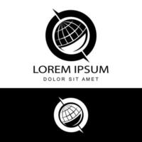 global, globo, vetor de design de modelo de logotipo mundial em fundo branco isolado