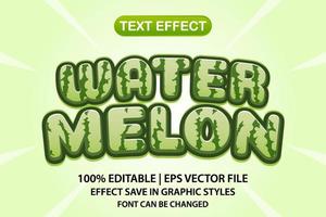 efeito de texto editável 3D de melancia