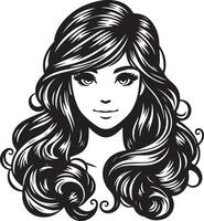 menina cabelo estilo ilustração vetor