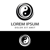 tatuagem abstrata yin yang logotipo símbolo modelo de design vetor em fundo branco isolado