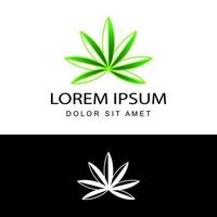 vetor de design de modelo de logotipo de cannabis com fundo isolado