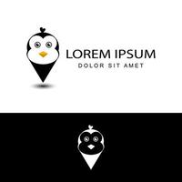 vetor de design de modelo de logotipo de ponto de pinguim com fundo branco isolado