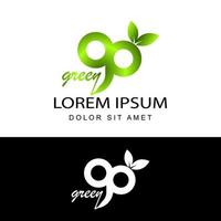 moderno vá verde ambiente rótulo logotipo modelo design vetor em fundo branco isolado