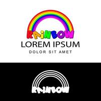 vetor de design de modelo de logotipo de educação de arco-íris colorido criativo com fundo branco isolado