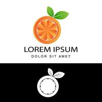 Vetor de design de modelo de logotipo 3D laranja fresco em fundo branco isolado