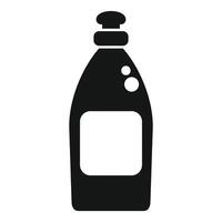 ilustração do uma Preto silhueta do uma limpeza detergente garrafa com uma em branco rótulo vetor