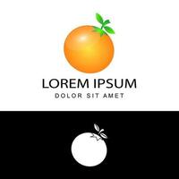 Vetor de design de modelo de logotipo 3D laranja fresco em fundo branco isolado