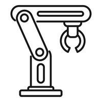 Preto linha desenhando do uma mecânico robô braço, representando automação e fabricação vetor