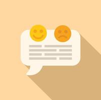 cliente comentários conceito com feliz e infeliz emojis vetor