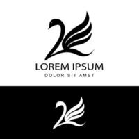 vetor de design de modelo de logotipo de cisnes em fundo isolado