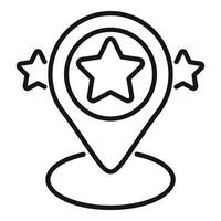 esboço ilustração do uma localização PIN com estrelas, representando uma favorito Lugar, colocar ou uma ponto do interesse vetor