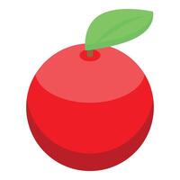 colorida ilustração do uma vermelho maçã com uma verde folha vetor