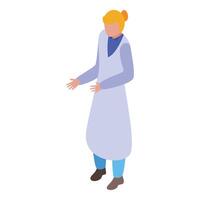 ilustração do uma fêmea médico dentro isométrico estilo, isolado em branco vetor