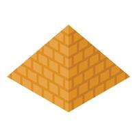 isométrico laranja tijolo pirâmide ilustração vetor