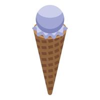 ilustração do uma roxa gelo creme cone vetor